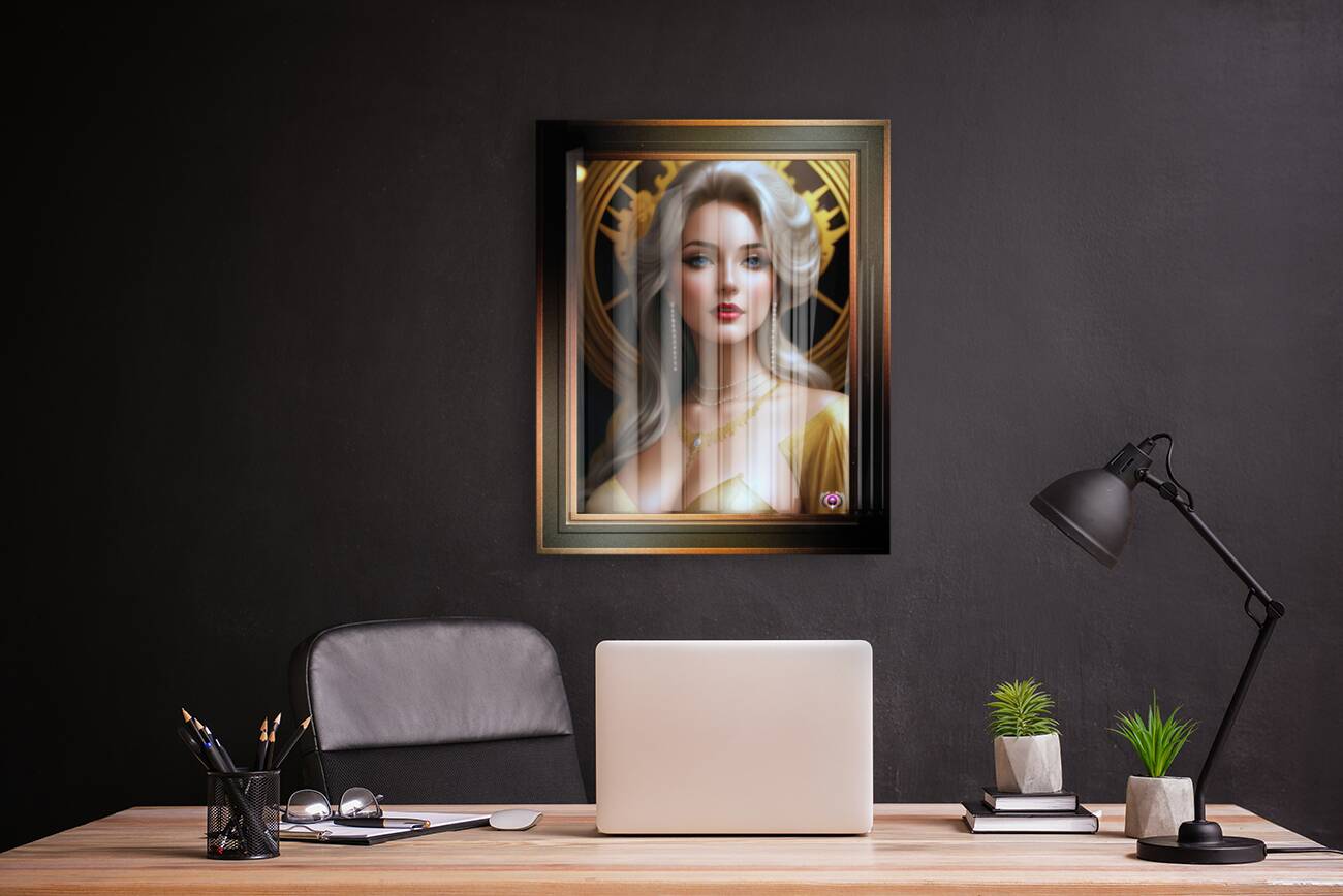 The Captivating Beauty Of Elovia Sevrence Mythological Fantasy AI Concept Art Portrait by Xzendor7 Reproduction