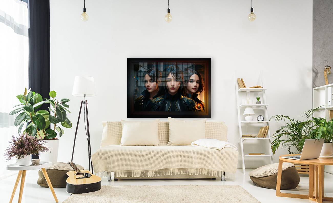 Sisters Of The Amari Mystical Fantasy AI Concept Art Portrait by Xzendor7 Reproduction