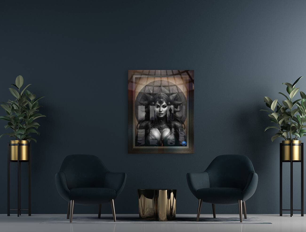 Unilai Queen Of Eyuon Stunning AI Concept Art Portrait by Xzendor7 Reproduction