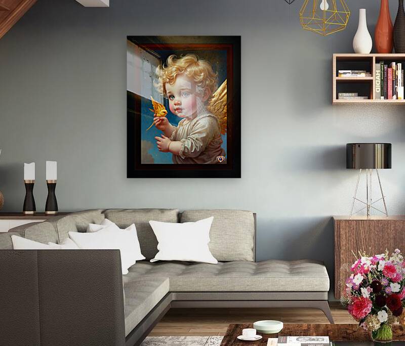 See Its A Golden Bird Adorable AI Concept Art Portrait by Xzendor7 Reproduction