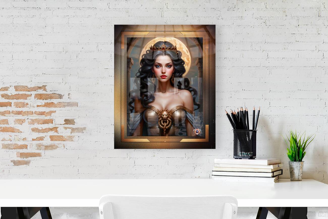 Captured By The Full Moon Captivating AI Concept Art Portrait by Xzendor7 Reproduction