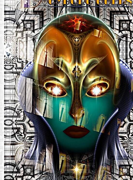 Daria Cyborg Queen Tech Fractal Art Portrait by xzendor7