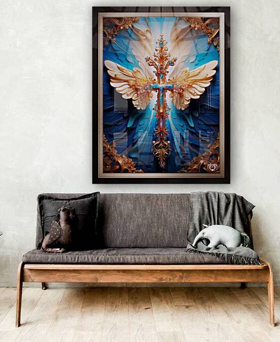 The Light Of Heaven Angel Wings Cross Beautiful AI Concept Art by Xzendor7 by xzendor7