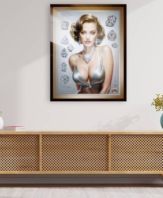 She Loves Her Diamonds Pin Up Girl Mesmerizing AI Concept Art by Xzendor7 by xzendor7