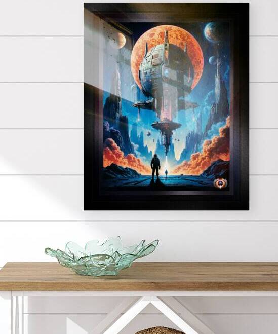 The Landing Retro Fusion Sci-Fi Space Poster Art Captivating AI Concept Art by Xzendor7 by xzendor7