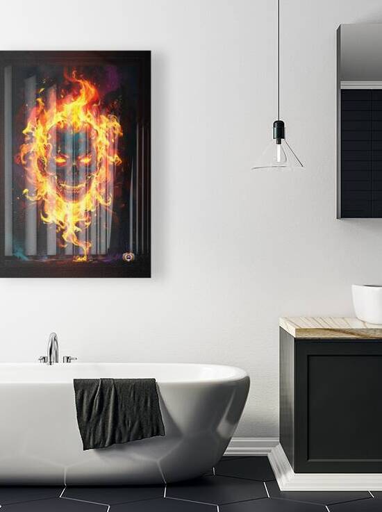 Fiery Flaming Skull Graffiti Abstract Frightening AI Concept Art by Xzendor7 by xzendor7
