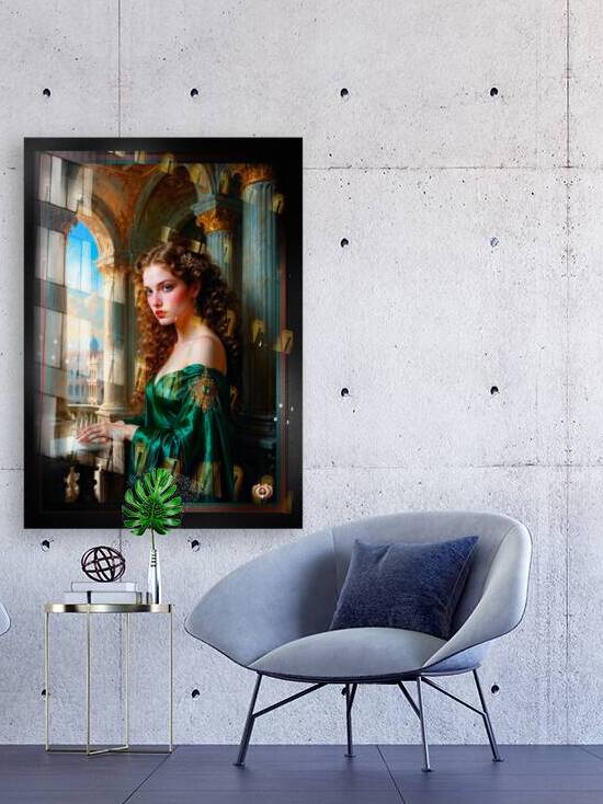 Elegant Renaissance Woman in Green Dress Mesmerizing AI Concept Art Portrait by Xzendor7 by xzendor7