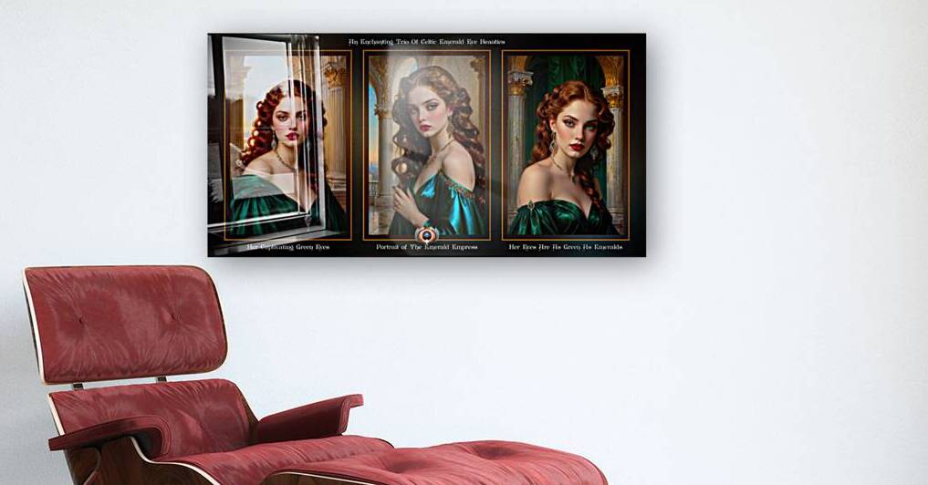 An Enchanting Trio Of Celtic Emerald Eye Beauties Mesmerizing AI Concept Art by Xzendor7 by xzendor7