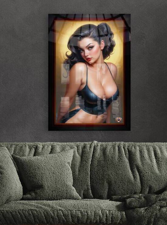 An Exquisite Raven Hair Pinup Girl Temptress Gorgeous AI Concept Art by Xzendor7 by xzendor7