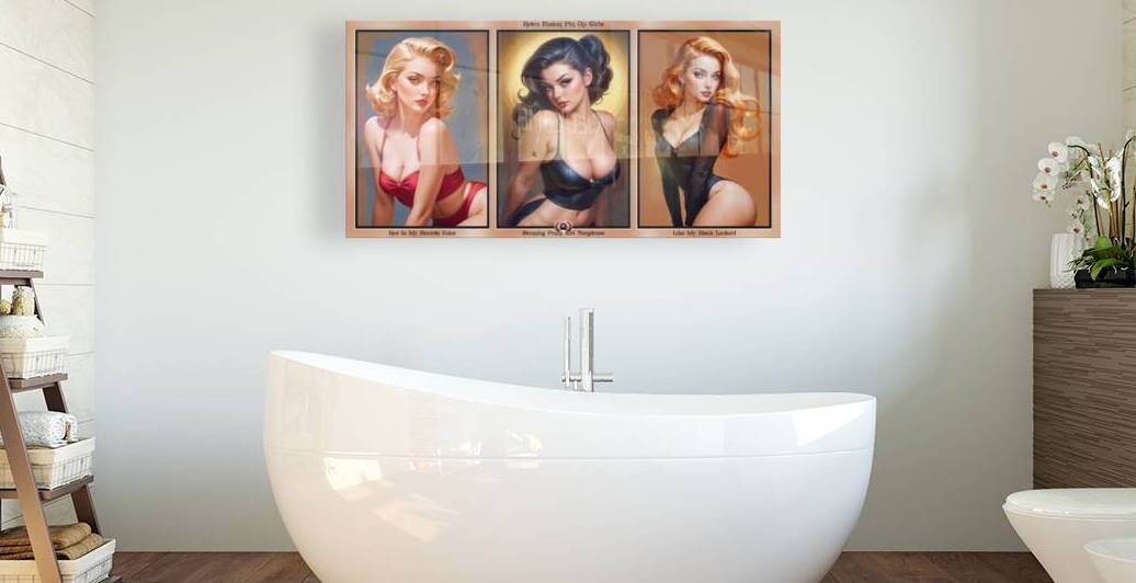 Retro Fusion Pin Up Girls Mesmerizing AI Concept Art by Xzendor7 by xzendor7