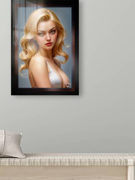 Shes Thinking Of You Captivating Pin Up Girl AI Concept Art by Xzendor7 by xzendor7