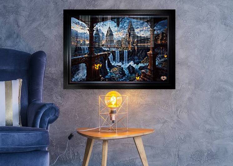 Gothic Architecture Of The Majestic City of Aeneron Falls Mesmerizing Landscape AI Concept Art by Xzendor7 by xzendor7