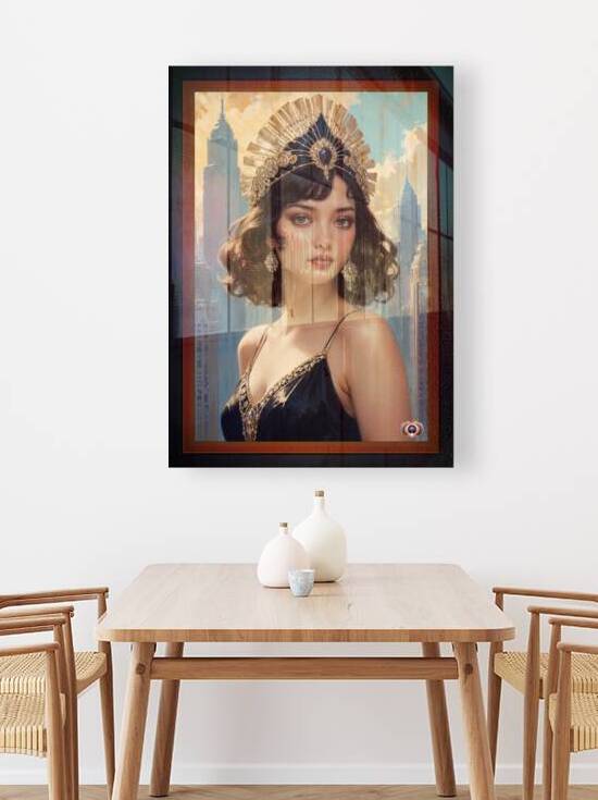 Art Deco Enchantment Of A Stunning Woman in Gilded Headdress Beautiful AI Concept Art by Xzendor7 by xzendor7