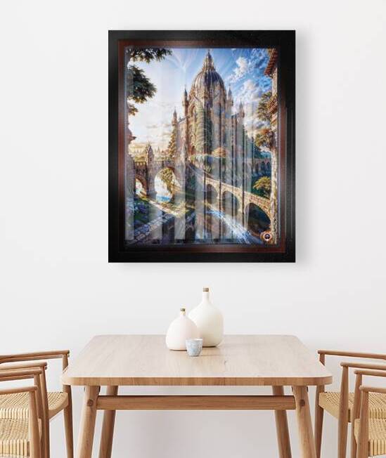 A Stunning Majestic Fantasy Castle Overlooking A Magical Landscape Enchating AI Concept Art by Xzendor7 by xzendor7