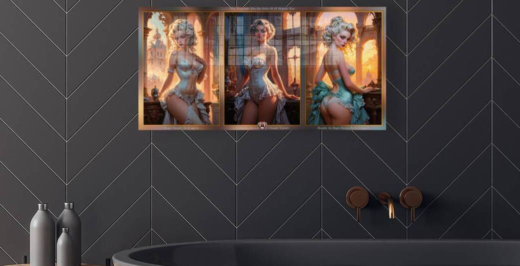 Exquisite Pin Up Girls Of A Bygone Era Gorgeous AI Concept Art by Xzendor7 by xzendor7