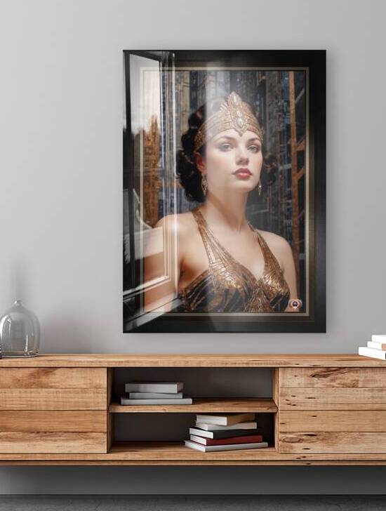Portrait Of A Lady Art Deco Pin-Up Illustration Captivating AI Concept Art by Xzendor7 by xzendor7