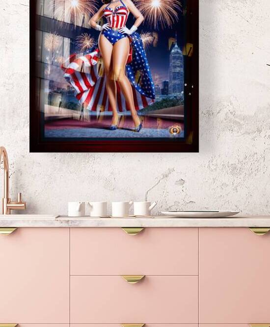 Velarira For President Patriotic Pinup Campaign Poster Alluring AI Concept Art by Xzendor7 by xzendor7