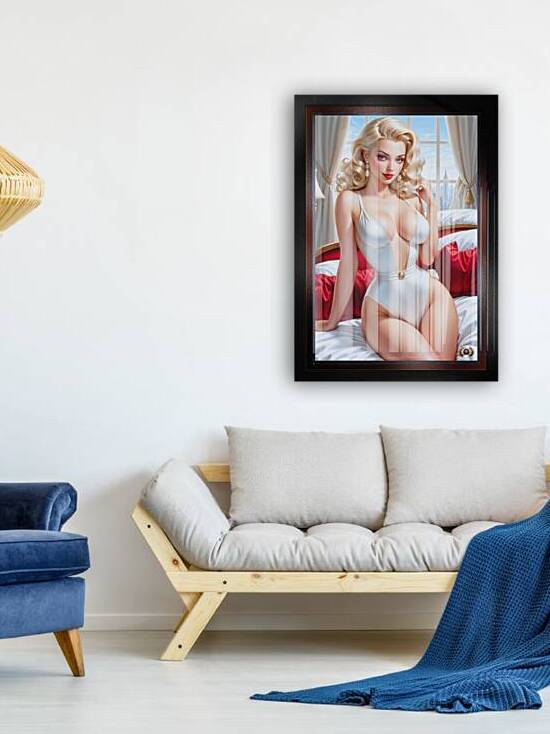 Vintage Pin Up Girl Illustration In A One Piece Swimsuit Mesmerizing AI Concept Art by Xzendor7 by xzendor7