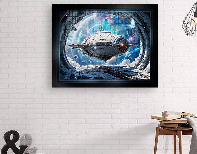 The Spacecraft Cripisin Docked at Heritan Station Awe-Inspiring AI Concept Art by Xzendor7 by xzendor7