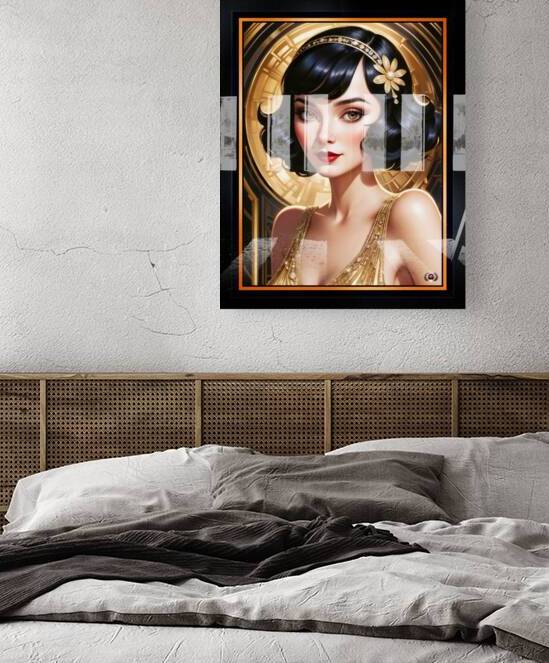 Elegant Art Deco Portrait of a Glamorous Woman in Gold Captivating AI Concept Art by Xzendor7 by xzendor7