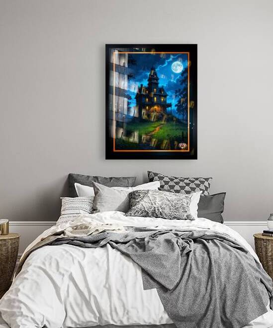 Gothic Noir Haunted Victorian Mansion By Moonlight Haunting Halloween AI Concept Art by Xzendor7 by xzendor7
