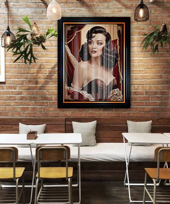 Vintage Glamour Pin-Up Girl In A Burgundy Corset Mesmerizing AI Concept Art by Xzendor7 by xzendor7
