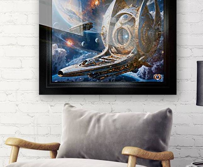 Compellious Galactic Cruiser Traversing Through Alien Space Awe-Inspiring AI Concept Art by Xzendor7 by xzendor7