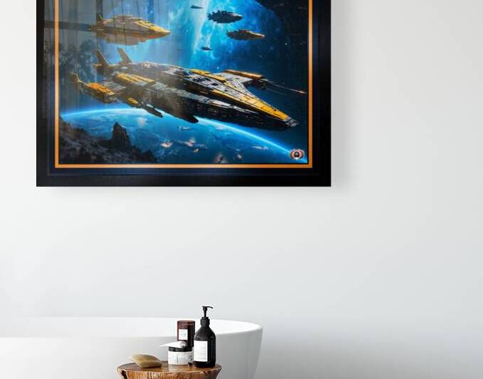 A Fleet of Warships Exiting A Transdimensional Gateway Stunning AI Concept Art by Xzendor7 by xzendor7