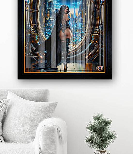 A Woman In Black Overlooking A Metropolis Invites You Into Her Domain Stunning AI Concept Art by Xzendor7 by xzendor7