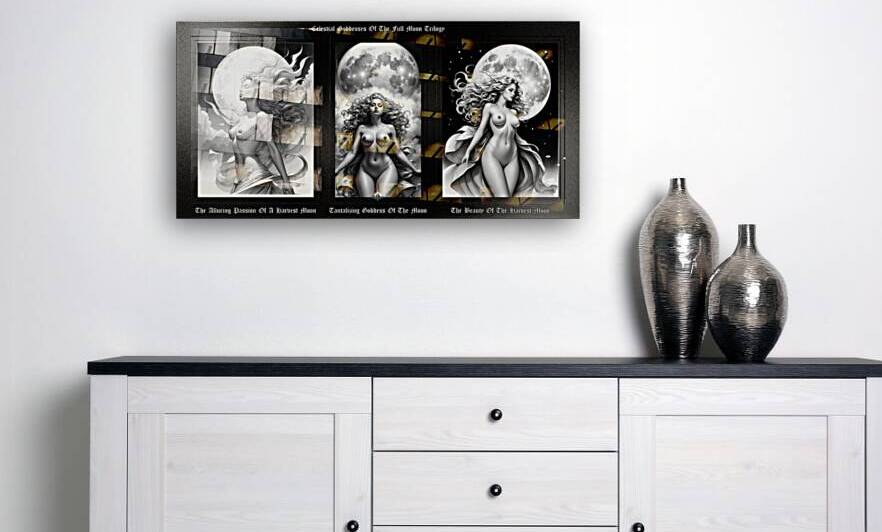 Celestial Goddesses Of The Full Moon Trilogy Mesmerizing AI Concept Art by Xzendor7 by xzendor7