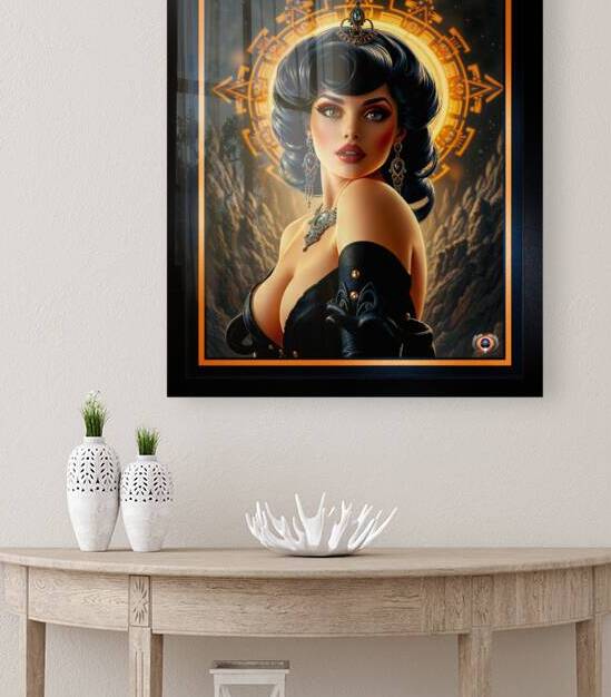 The Sun Is Her Crown A Cosmic Masterpiece of Dark Elegance Mesmerizing AI Concept Art by Xzendor7 by xzendor7