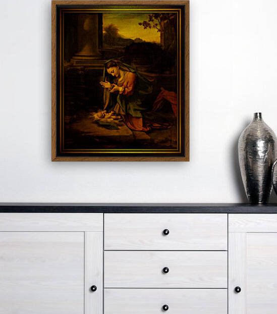 La Vergine Che Adora Il Bambino by Antonio da Correggio by xzendor7