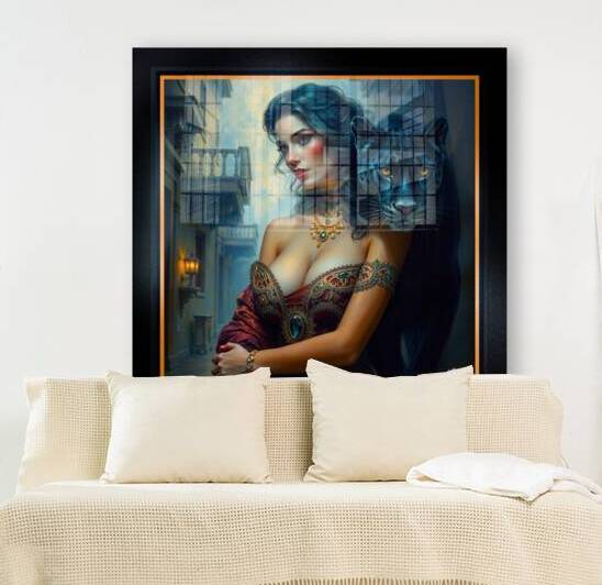 The Timeless Beauty Of Seraphina Valenzia Di Fiorella And Her Panther Captivating AI Concept Art by Xzendor7 by xzendor7