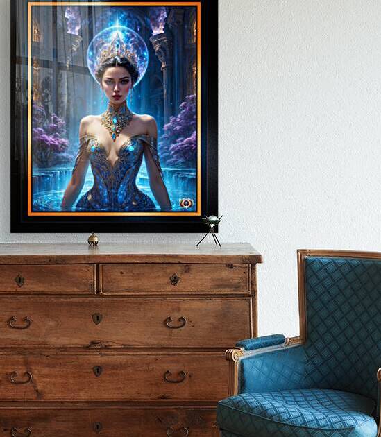 Isolde-Celeste In The Crystalline Waters Of The Blue Temple Captivating AI Concept Art by Xzendor7 by xzendor7
