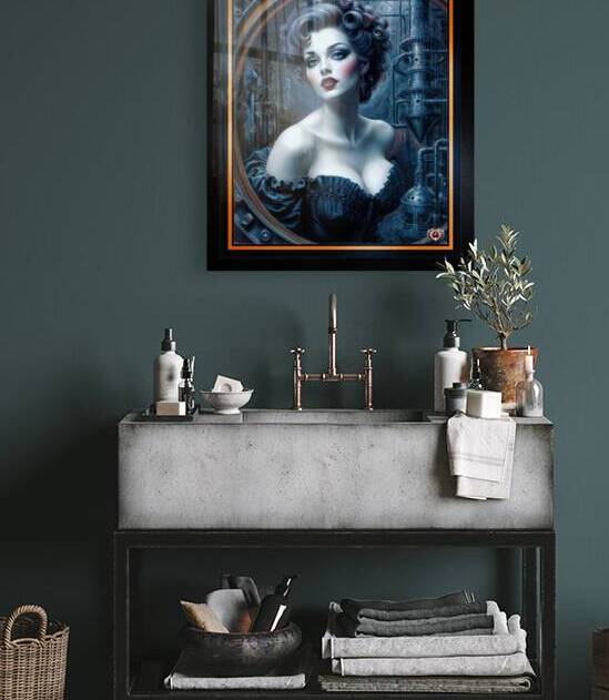 The Industrial Elegance Of The Timeless Beauty Elvira Stelladora Amidst Steel And Steam Mesmerizing AI Concept Art by Xzendor7 by xzendor7