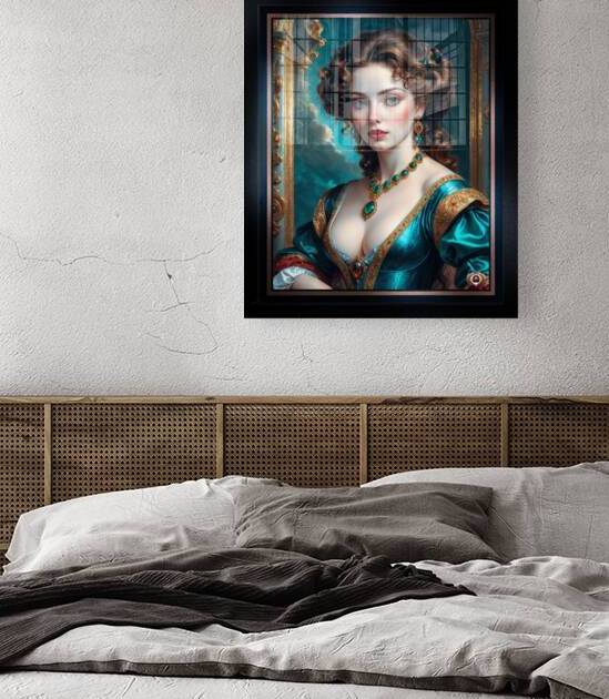 A Masterpiece Portrait of Rhelina Valois A Baroque Beauty in Emerald and Gold Mesmerizing AI Concept Art by Xzendor7 by xzendor7