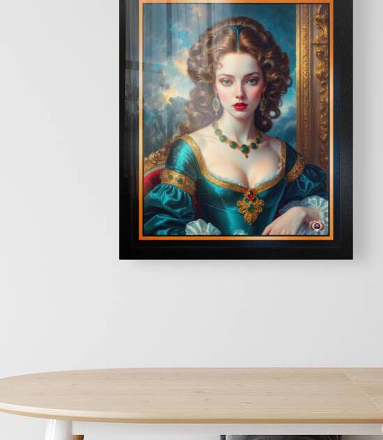 The Timeless Elegant Portrait Of Lady Stalus Adorned In An Emerald Gown Mesmerizing AI Concept Art by Xzendor7 by xzendor7