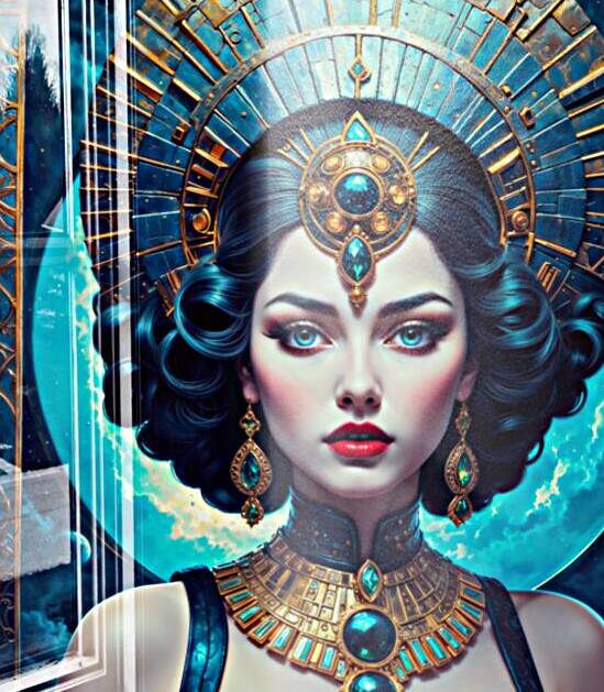 Celeste Ardentis A Cosmic Portrait Of Timeless Beauty And Grace Mesmerizing AI Concept Art by Xzendor7 by xzendor7