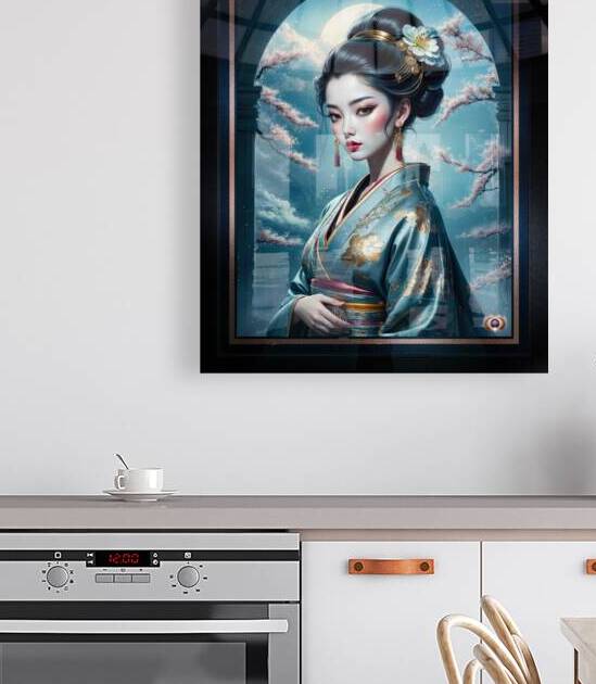 Yuriko Hanamizu In Moonlit Serenity Surrounded By Blossoms Captivating AI Concept Art by Xzendor7 by xzendor7