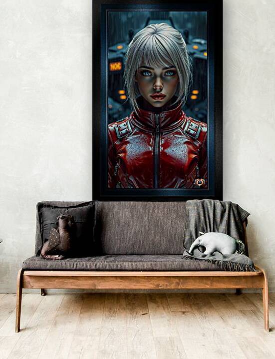 Alestra Valska In Her Red Flight Suit Amidst A Rainy Urban Landscape Gorgeous AI Concept Art by Xzendor7 by xzendor7