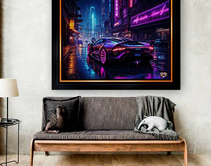 Futuristic Sports Car In A Rainy Cyberpunk Cityscape Captivating AI Concept Art by Xzendor7 by xzendor7