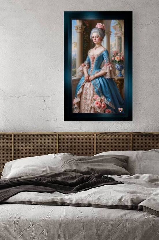 A Rococo-Inspired Portrait Of Adelina Montclair In A Floral Silk Gown Enchanting AI Concept Art by Xzendor7 by xzendor7