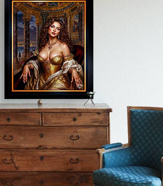 The Elegant Lucinda Dravelle Amidst Venetian Palazzo Splendor Stunning AI Concept Art by Xzendor7 by xzendor7