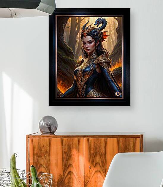 Portrait Of The Dragon Fire Queen Xzelia Verelsa Striking AI Concept Art by Xzendor7 by xzendor7