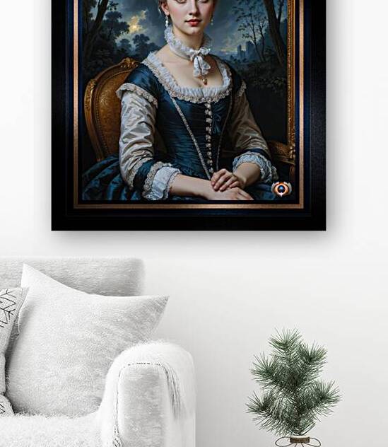 Elegant 18th Century Portrait Of Liliane Viviane In Graceful Rococo Aesthetic Setting Captivating AI Concept Art by Xzendor7 by xzendor7