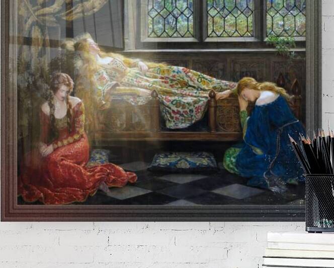The Sleeping Beauty by John Collier Old Masters Reproductions by xzendor7