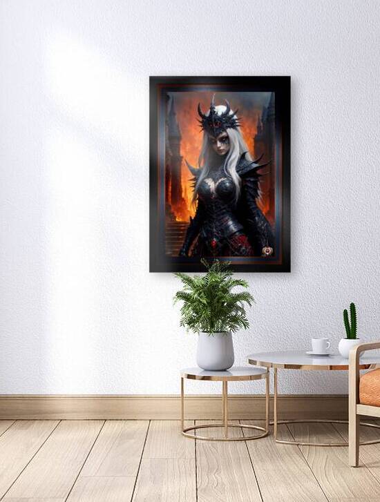 The Fiery Gaze Of Akita The Mystic Sorceress Of Martrella Amidst Burning Ruins Entralling AI Concept Art by Xzendor7 by xzendor7