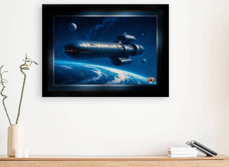 Exploration Vessel Eberus Cortan Orbiting Planet Zephius Captivating AI Concept Art by Xzendor7 by xzendor7