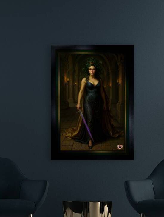 Portrait Of Medusa In The Ancient Temple Of Xylia Morianna Mesmerizing AI Concept Art by Xzendor7 by xzendor7