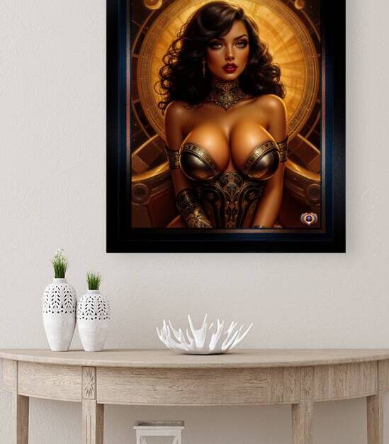 Gilded Celestial Stunning Portrait Of Zayna KhelDara Mesmerizing  AI Concept Art by Xzendor7 by xzendor7